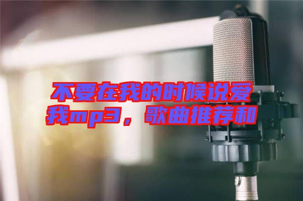 不要在我的時候說愛我mp3，歌曲推薦和