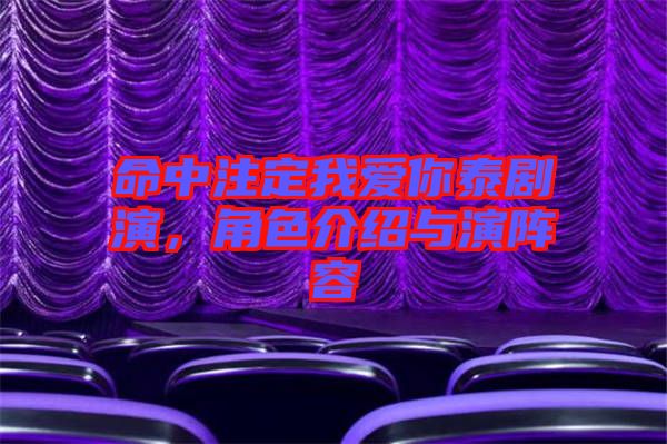 命中注定我愛你泰劇演，角色介紹與演陣容