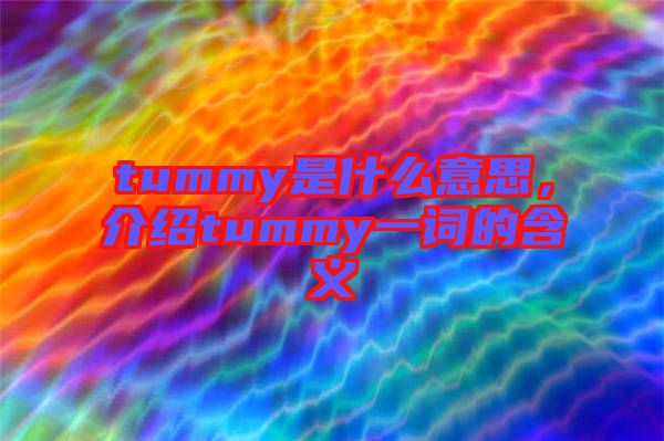 tummy是什么意思，介紹tummy一詞的含義