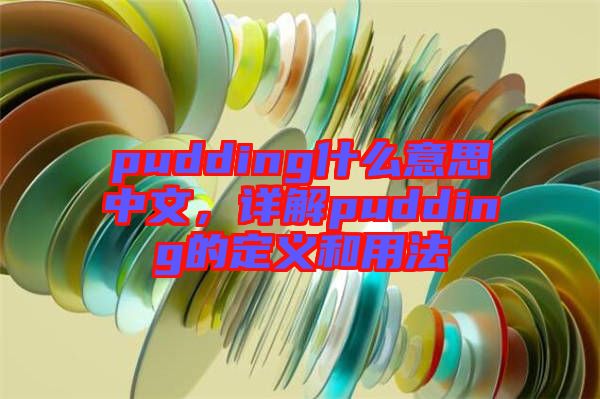 pudding什么意思中文，詳解pudding的定義和用法