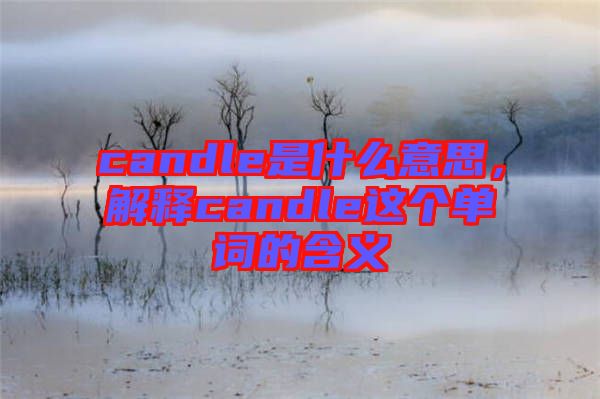 candle是什么意思，解釋candle這個單詞的含義