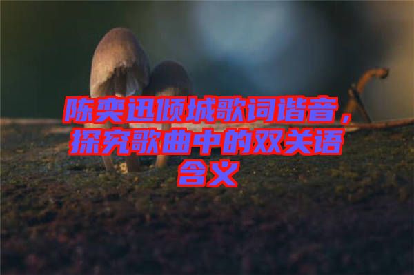 陳奕迅傾城歌詞諧音，探究歌曲中的雙關(guān)語(yǔ)含義