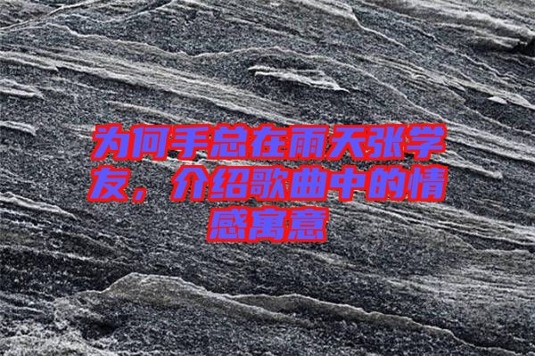 為何手總在雨天張學(xué)友，介紹歌曲中的情感寓意