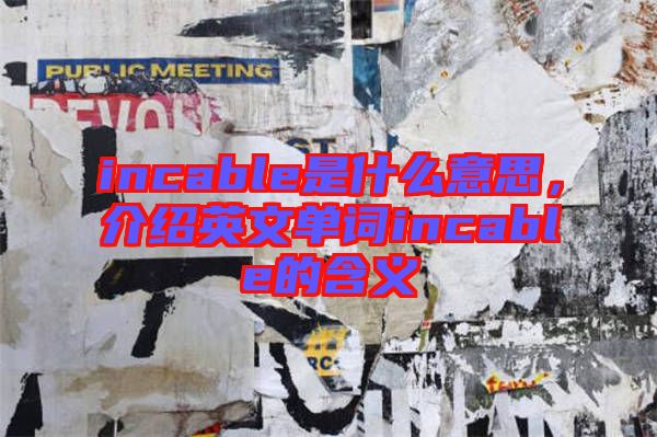 incable是什么意思，介紹英文單詞incable的含義