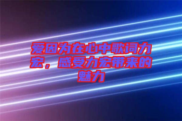 愛因為在心中歌詞力宏，感受力宏帶來的魅力