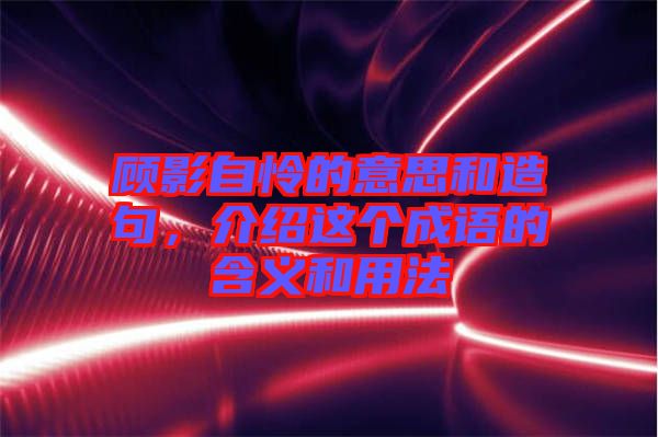 顧影自憐的意思和造句，介紹這個成語的含義和用法