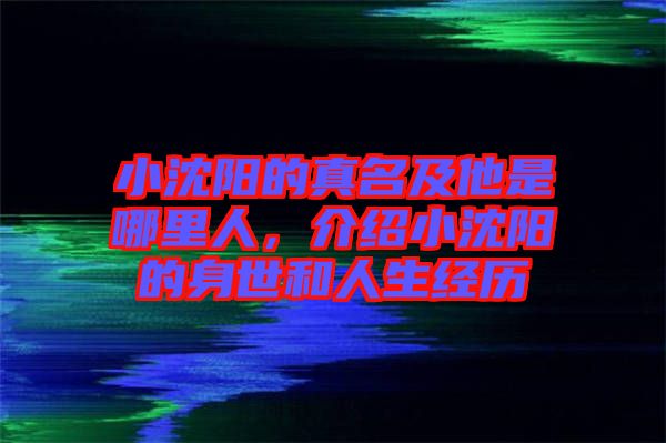 小沈陽的真名及他是哪里人，介紹小沈陽的身世和人生經歷