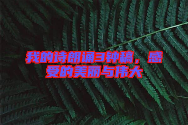 我的詩朗誦3鐘稿，感受的美麗與偉大