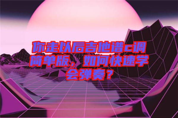 你走以后吉他譜c調(diào)簡單版，如何快速學會彈奏？