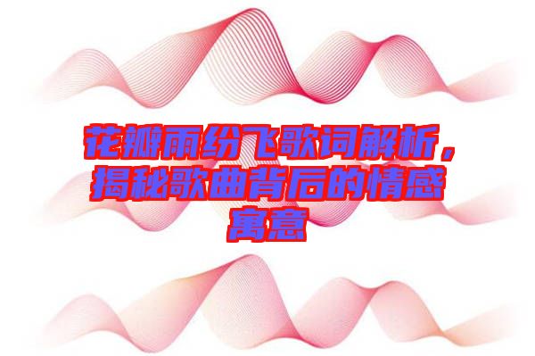 花瓣雨紛飛歌詞解析，揭秘歌曲背后的情感寓意