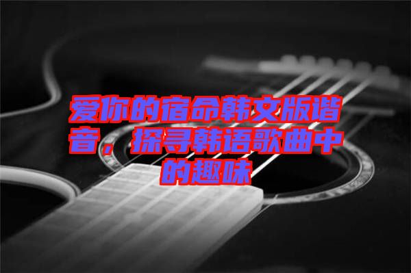 愛你的宿命韓文版諧音，探尋韓語歌曲中的趣味