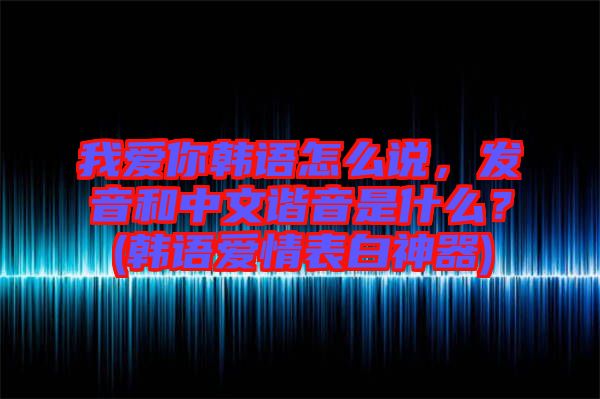 我愛你韓語怎么說，發(fā)音和中文諧音是什么？(韓語愛情表白神器)