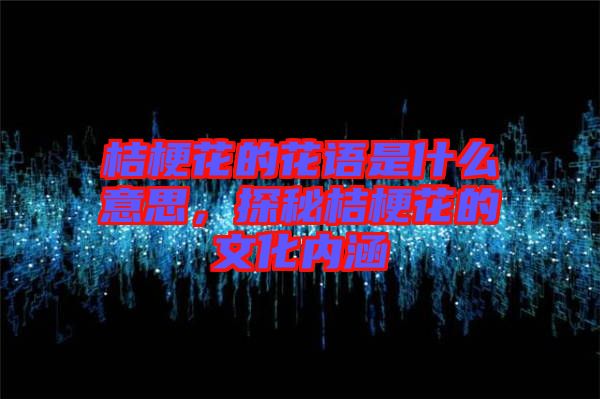 桔梗花的花語是什么意思，探秘桔梗花的文化內涵