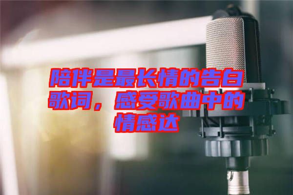 陪伴是最長情的告白歌詞，感受歌曲中的情感達